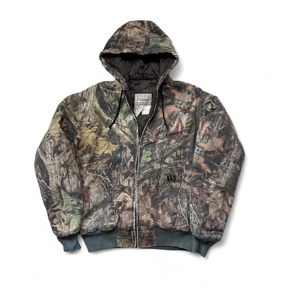 Walls Advantage Camouflage Quilted Hunting Workwear Chore Coat Hooded Jacket XL